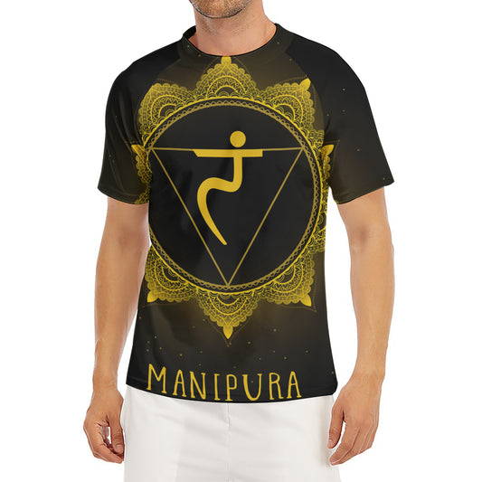 Manipura Chakra Symbol Print Men's Short Sleeve Rash Guard
