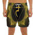 Manipura Chakra Symbol Print Men's Split Running Shorts