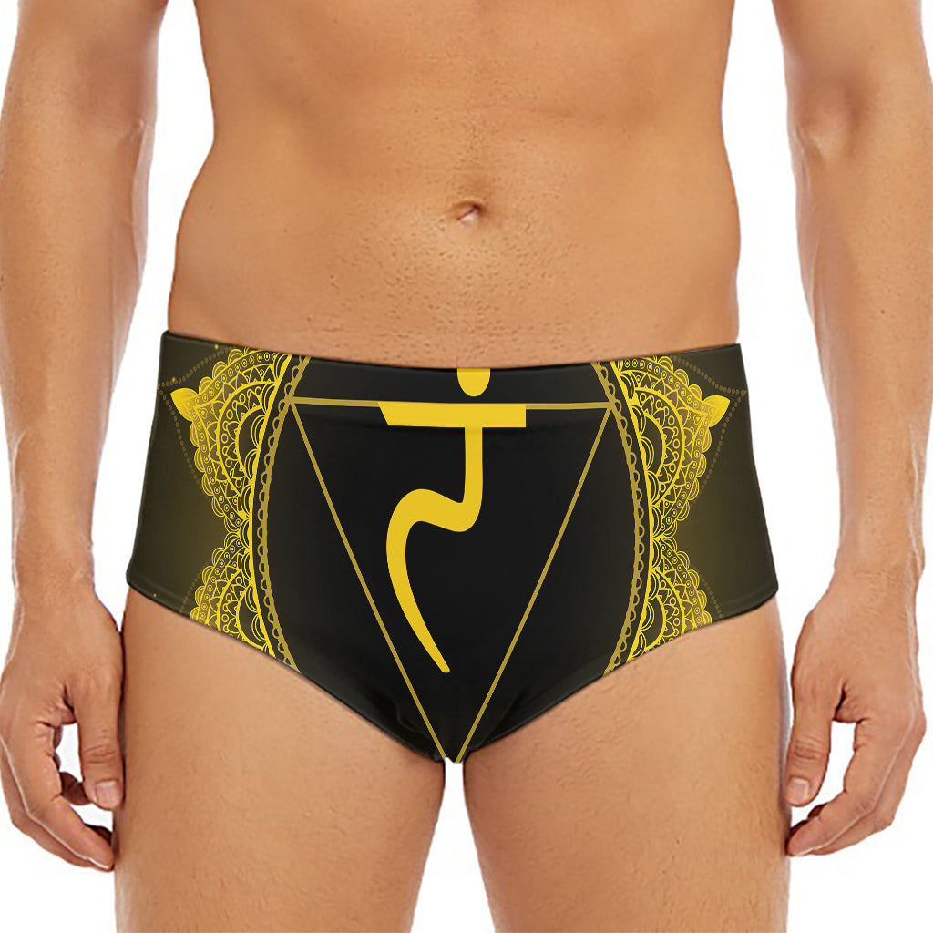 Manipura Chakra Symbol Print Men's Triangle Swim Briefs