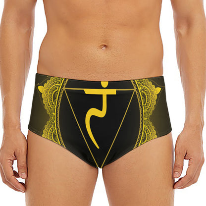 Manipura Chakra Symbol Print Men's Triangle Swim Briefs