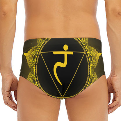 Manipura Chakra Symbol Print Men's Triangle Swim Briefs