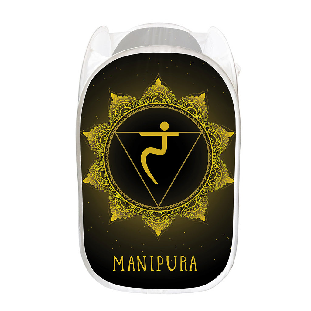 Manipura Chakra Symbol Print Mesh Laundry Hamper