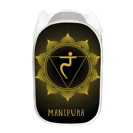 Manipura Chakra Symbol Print Mesh Laundry Hamper