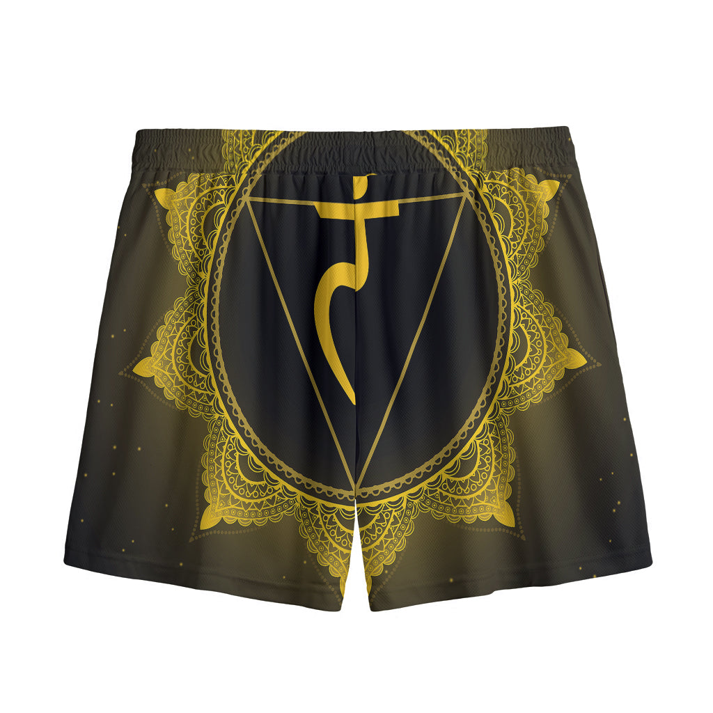 Manipura Chakra Symbol Print Mesh Shorts