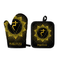 Manipura Chakra Symbol Print Oven Mitt And Pot Holder Set