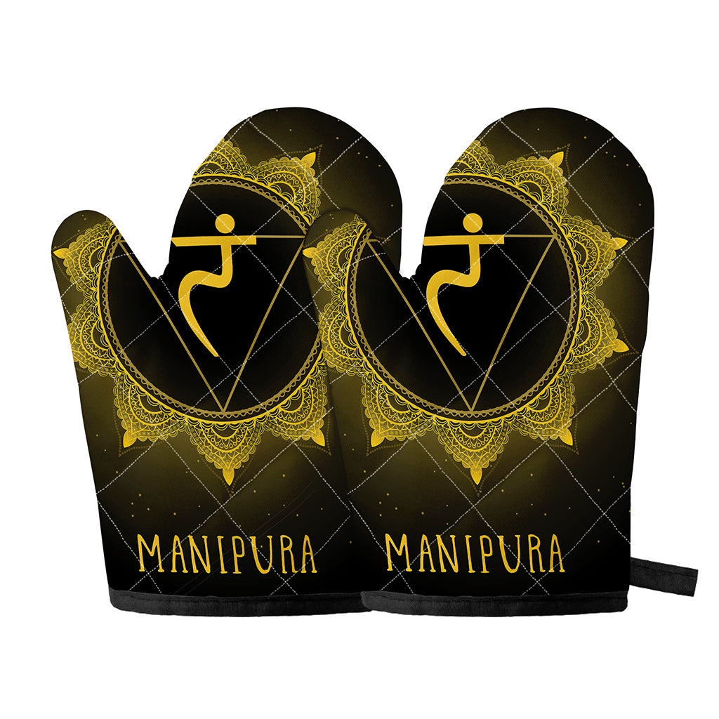 Manipura Chakra Symbol Print Oven Mitts