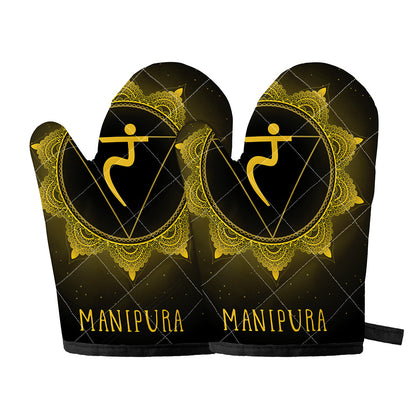 Manipura Chakra Symbol Print Oven Mitts