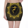 Manipura Chakra Symbol Print Pencil Mini Skirt