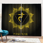 Manipura Chakra Symbol Print Pencil Pleat Curtains