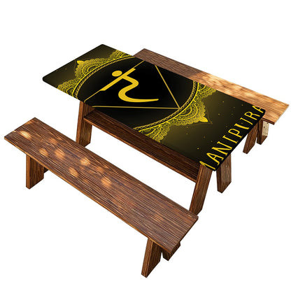 Manipura Chakra Symbol Print Picnic Table Cover