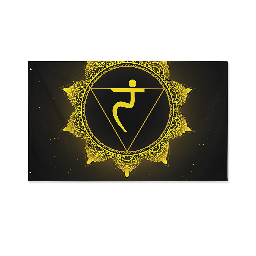 Manipura Chakra Symbol Print Polyester Flag