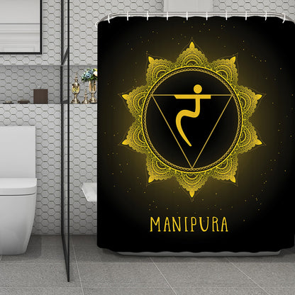 Manipura Chakra Symbol Print Polyester Shower Curtain
