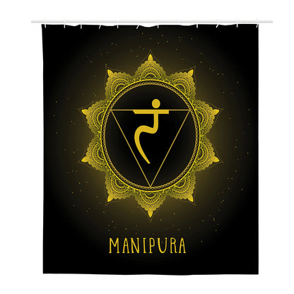 Manipura Chakra Symbol Print Polyester Shower Curtain