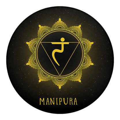 Manipura Chakra Symbol Print Round Blanket