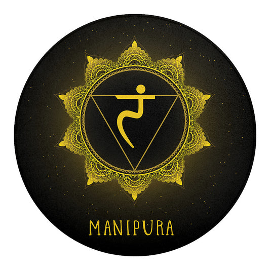 Manipura Chakra Symbol Print Round Blanket
