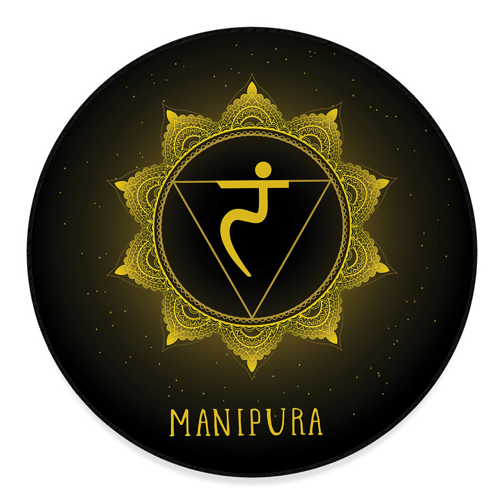 Manipura Chakra Symbol Print Round Floor Mat