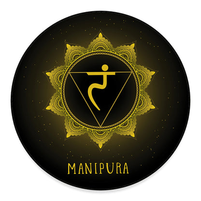 Manipura Chakra Symbol Print Round Floor Mat