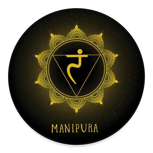 Manipura Chakra Symbol Print Round Floor Mat