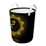 Manipura Chakra Symbol Print Round Laundry Basket