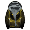 Manipura Chakra Symbol Print Sherpa Lined Zip Up Hoodie