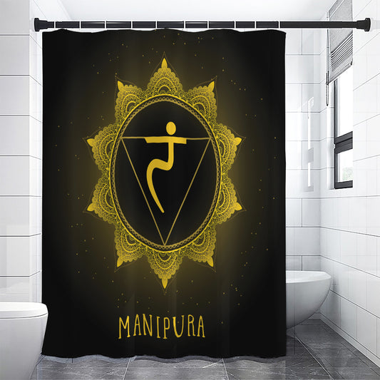 Manipura Chakra Symbol Print Shower Curtain
