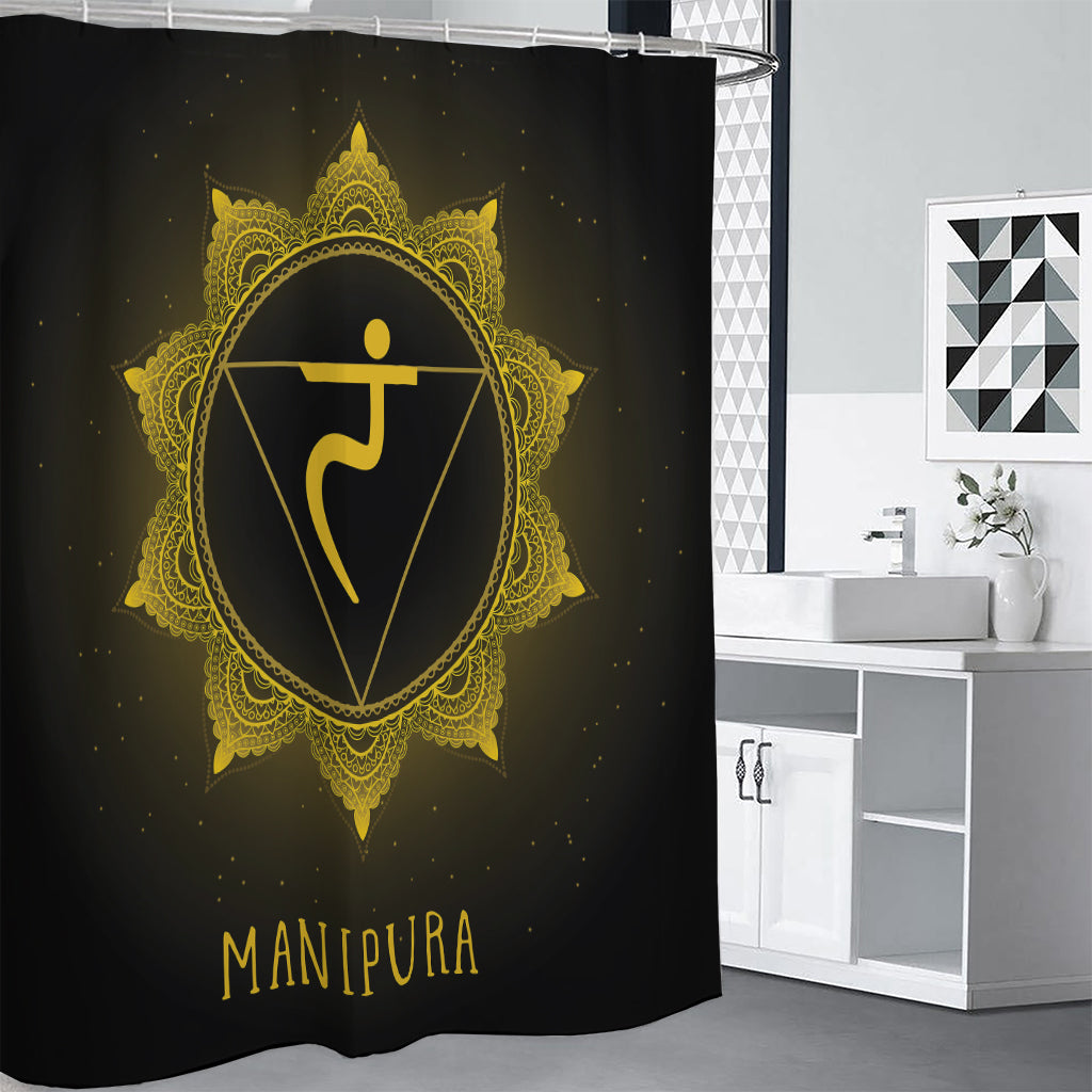 Manipura Chakra Symbol Print Shower Curtain