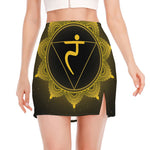 Manipura Chakra Symbol Print Side Slit Mini Skirt