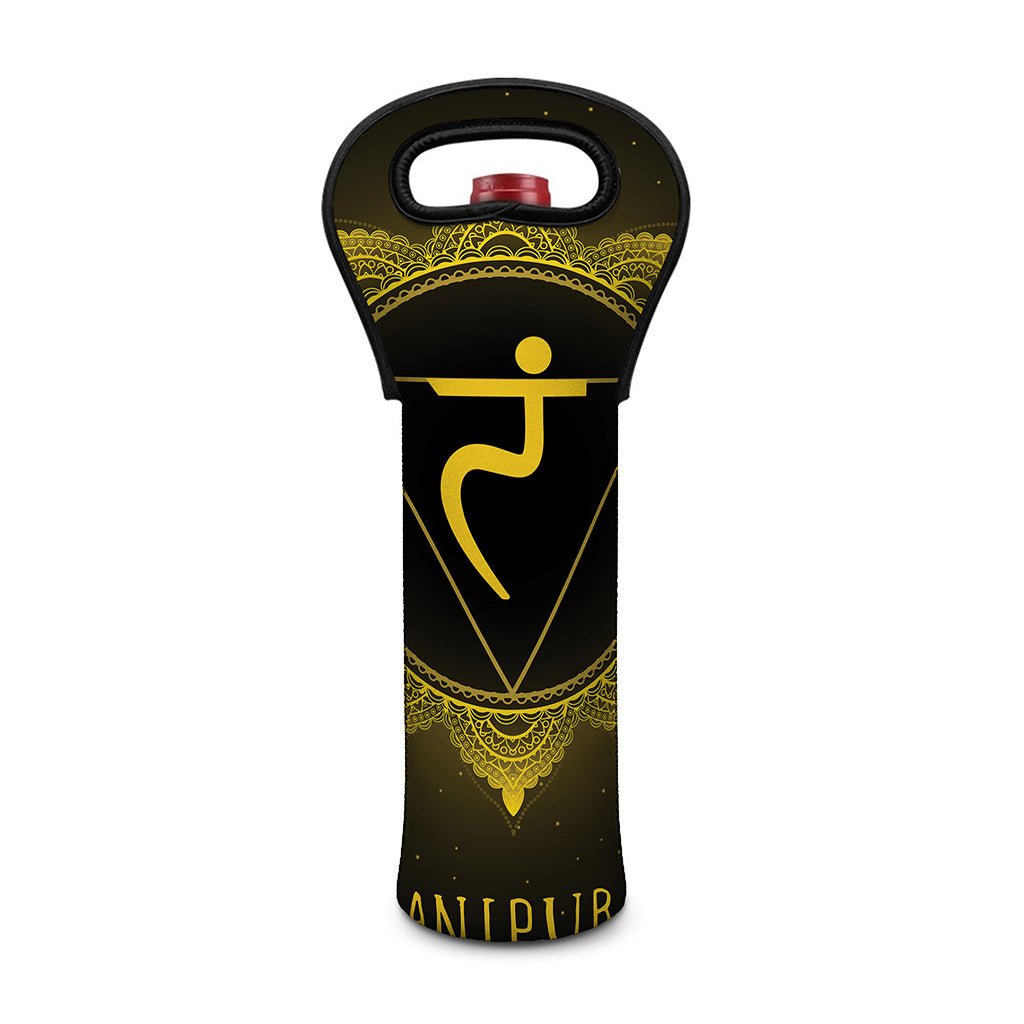 Manipura Chakra Symbol Print Single Neoprene Wine Tote