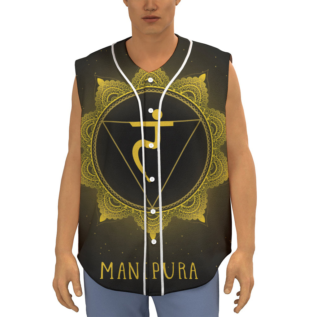 Manipura Chakra Symbol Print Sleeveless Baseball Jersey