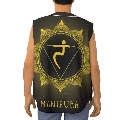Manipura Chakra Symbol Print Sleeveless Baseball Jersey