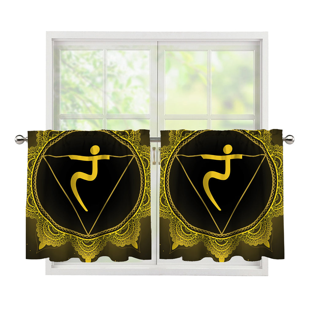 Manipura Chakra Symbol Print Tier Curtains