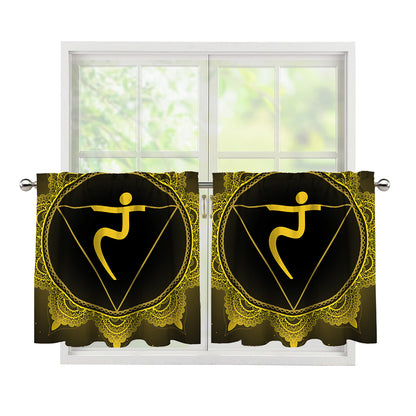 Manipura Chakra Symbol Print Tier Curtains