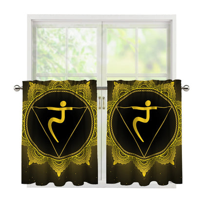 Manipura Chakra Symbol Print Tier Curtains