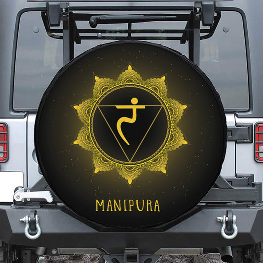 Manipura Chakra Symbol Print Tire Cover