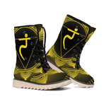 Manipura Chakra Symbol Print Winter Boots