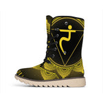 Manipura Chakra Symbol Print Winter Boots
