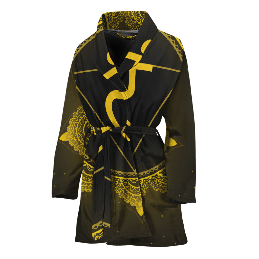 Manipura Chakra Symbol Print Women's Bathrobe