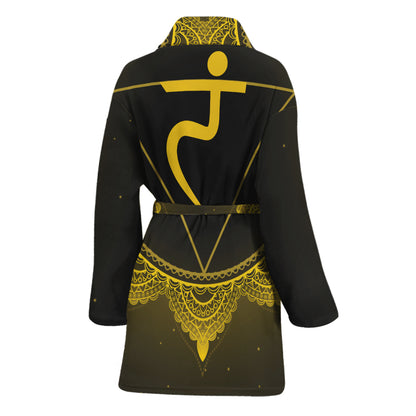 Manipura Chakra Symbol Print Women's Bathrobe
