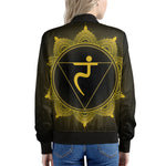 Manipura Chakra Symbol Print Women's Bomber Jacket