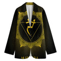 Manipura Chakra Symbol Print Women's Cotton Blazer