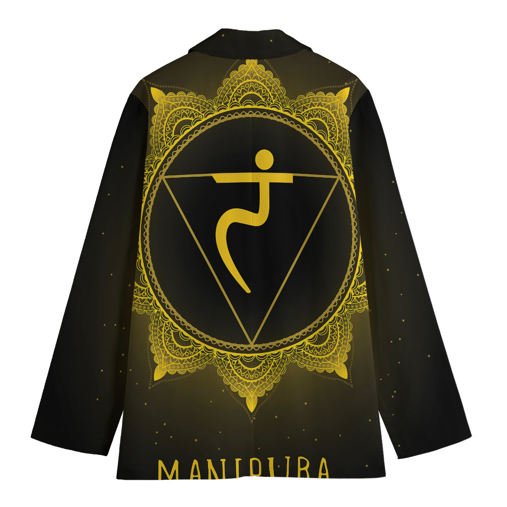 Manipura Chakra Symbol Print Women's Cotton Blazer