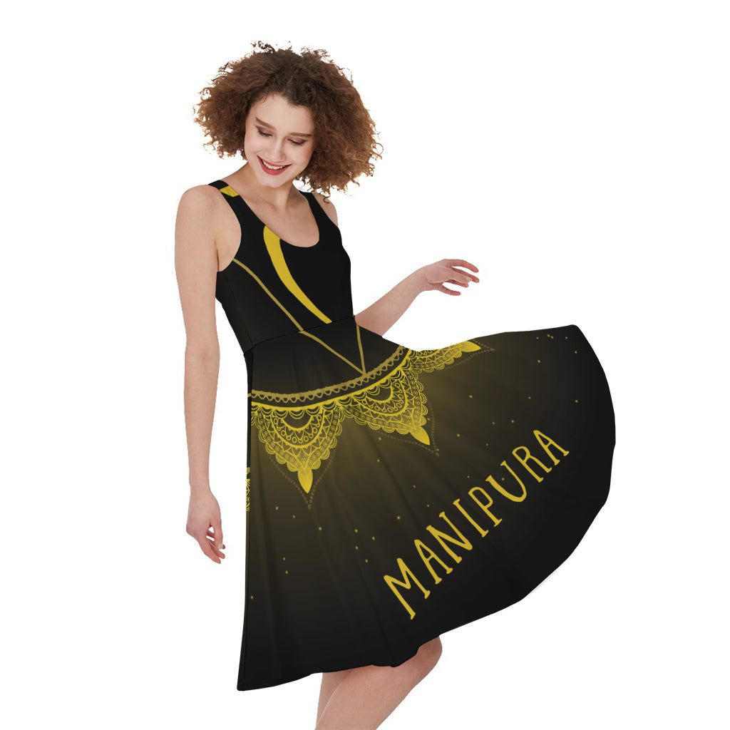 Manipura Chakra Symbol Print Women's Sleeveless Dress