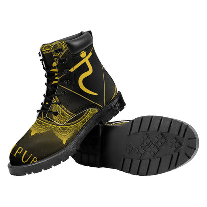 Manipura Chakra Symbol Print Work Boots