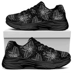 Mantis Spirit Animal Pattern Print Black Chunky Shoes