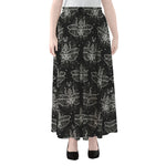 Mantis Spirit Animal Pattern Print Chiffon Maxi Skirt