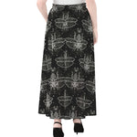 Mantis Spirit Animal Pattern Print Chiffon Maxi Skirt