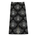Mantis Spirit Animal Pattern Print Cotton Front Slit Maxi Skirt