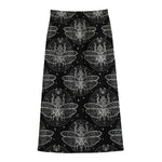 Mantis Spirit Animal Pattern Print Cotton Front Slit Maxi Skirt