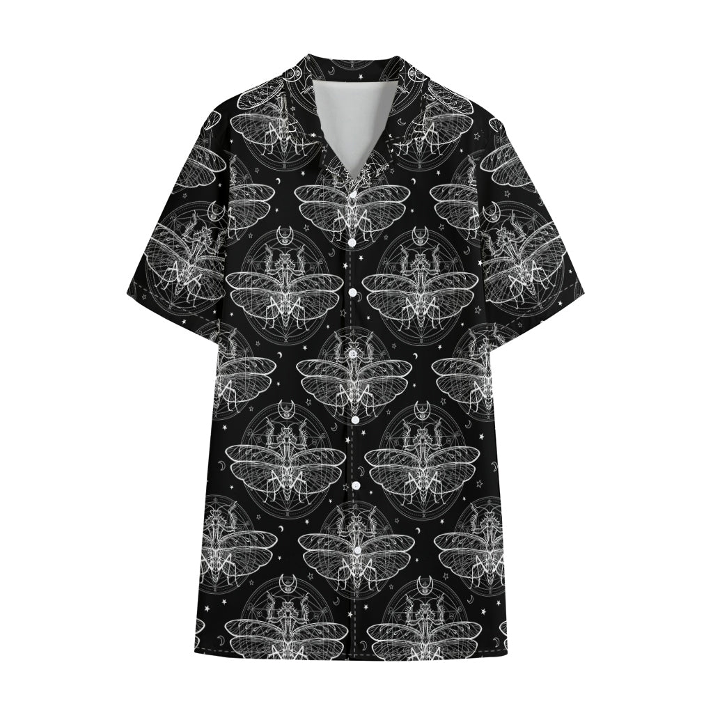 Mantis Spirit Animal Pattern Print Cotton Hawaiian Shirt