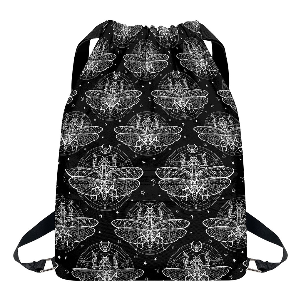 Mantis Spirit Animal Pattern Print Drawstring Backpack